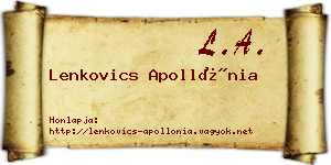 Lenkovics Apollónia névjegykártya